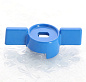 Ручка бабочка для крана с накидной гайкой 3/4" - 1", синяя UNI-FITT