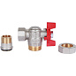 Кран шаровый ROMMER 1/2" ВН  с угловой американкой бабочкой