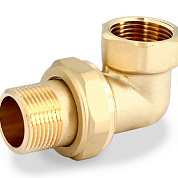 Американка угловая 1" (ВН) с плоской прокладкой, латунь UNI-FITT OPTIMAL (652G4001)