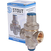 Редуктор давления STOUT 1/2" поршневой с отверстием под манометр