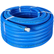 Труба из сшитого полиэтилена 32 х 4,4 (PEX-а) серая в теплоизоляции (синяя), STOUT (бухта 50 м.)
