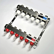 Колл. группа UNI-FITT 1" х 3/4" 5 вых с расходомер. и термост. вентил. без конц, нерж. (450W4305)