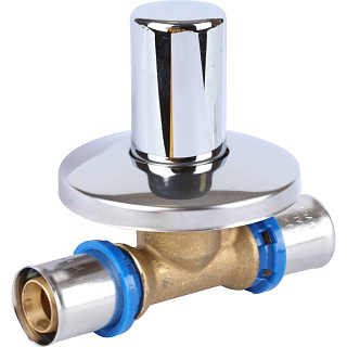 Вентиль APE (Италия) с хромированной ручкой 20 х 20 для металлопласта прессовой Артикул ARL6000220