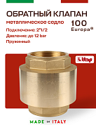 Клапан EUROPA ITAP 100 обратный пружинный (металлическое седло) 2"1/2